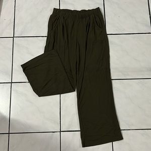 Urban Romantics; Green Army Green Long Palazzo Pants